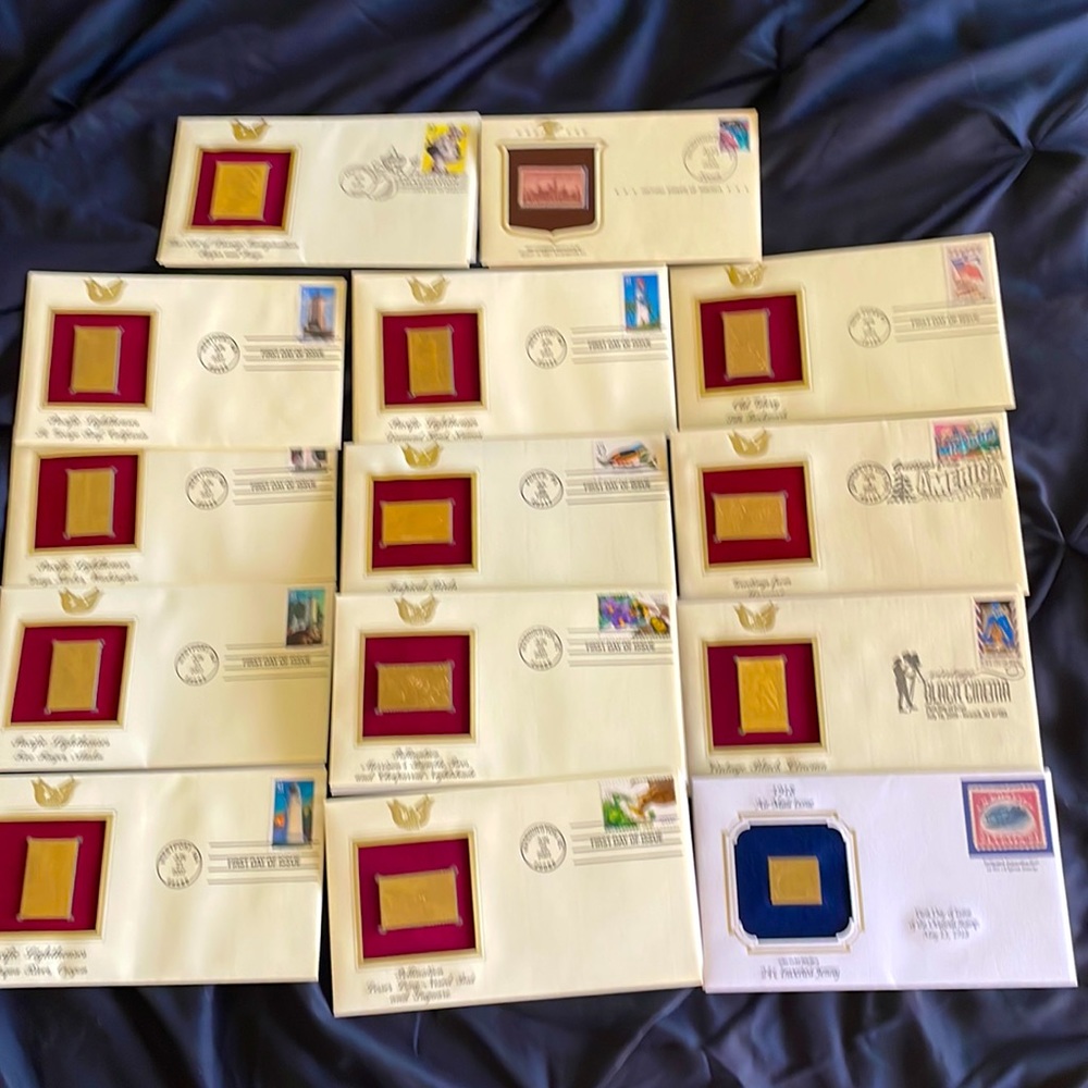 Collectable First Day of Issue Gold Replica Stamps